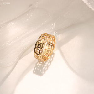 NHV183 Nhẫn vàng Senyda dãy đồng tiền bản