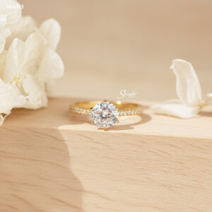 NHV353 Nhẫn vàng Senyda 1 hột 6 chấu hàng đá