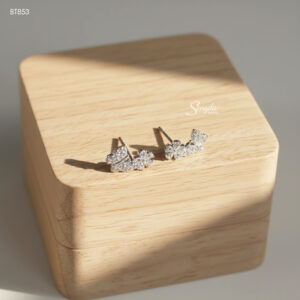 BT853 Bông tai bạc Ý Senyda bướm hoa 5 cánh đá nhỏ