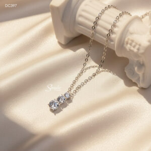 DC397 Dây chuyền bạc Ý Senyda 3 nụ đá treo