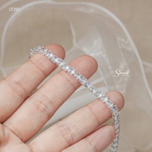 LT297 Lắc tay bạc Ý Senyda tennis nụ đá nối liền kín 4mm