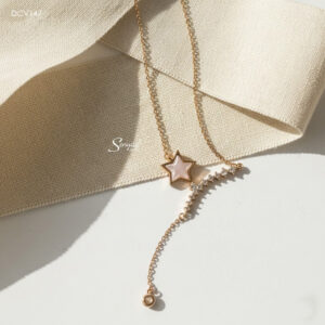 DCV147 Dây chuyền vàng Senyda thanh nụ đá ngôi sao màu nụ đá treo