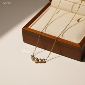 DCV200 Dây chuyền vàng Senyda chữ cong xỏ trái châu giác