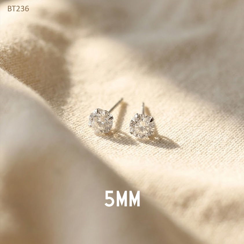 BT199-BT200-BT013-BT236-BT012-BT235-BT263 Bông tai bạc Ý Senyda nụ đá nhiều kích cỡ