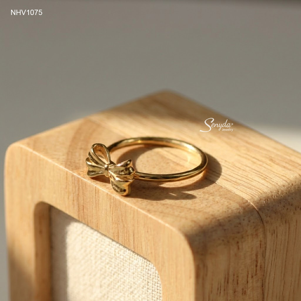 NHV1075 Nhẫn vàng Senyda nơ trơn