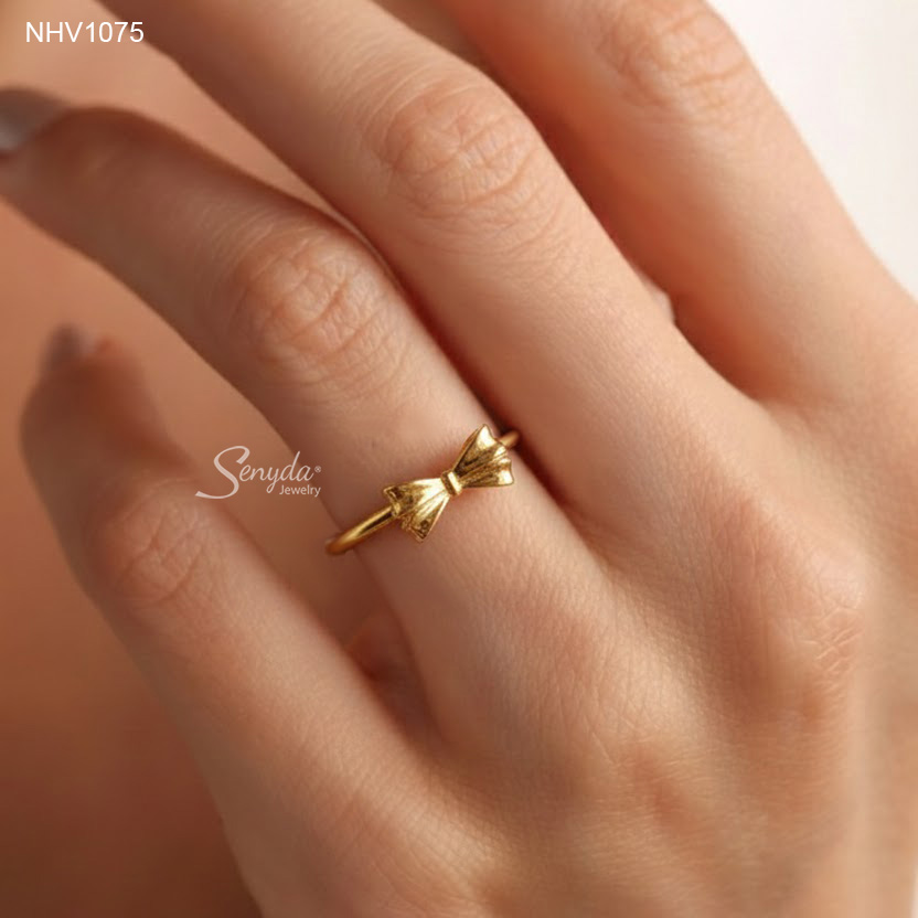 NHV1075 Nhẫn vàng Senyda nơ trơn