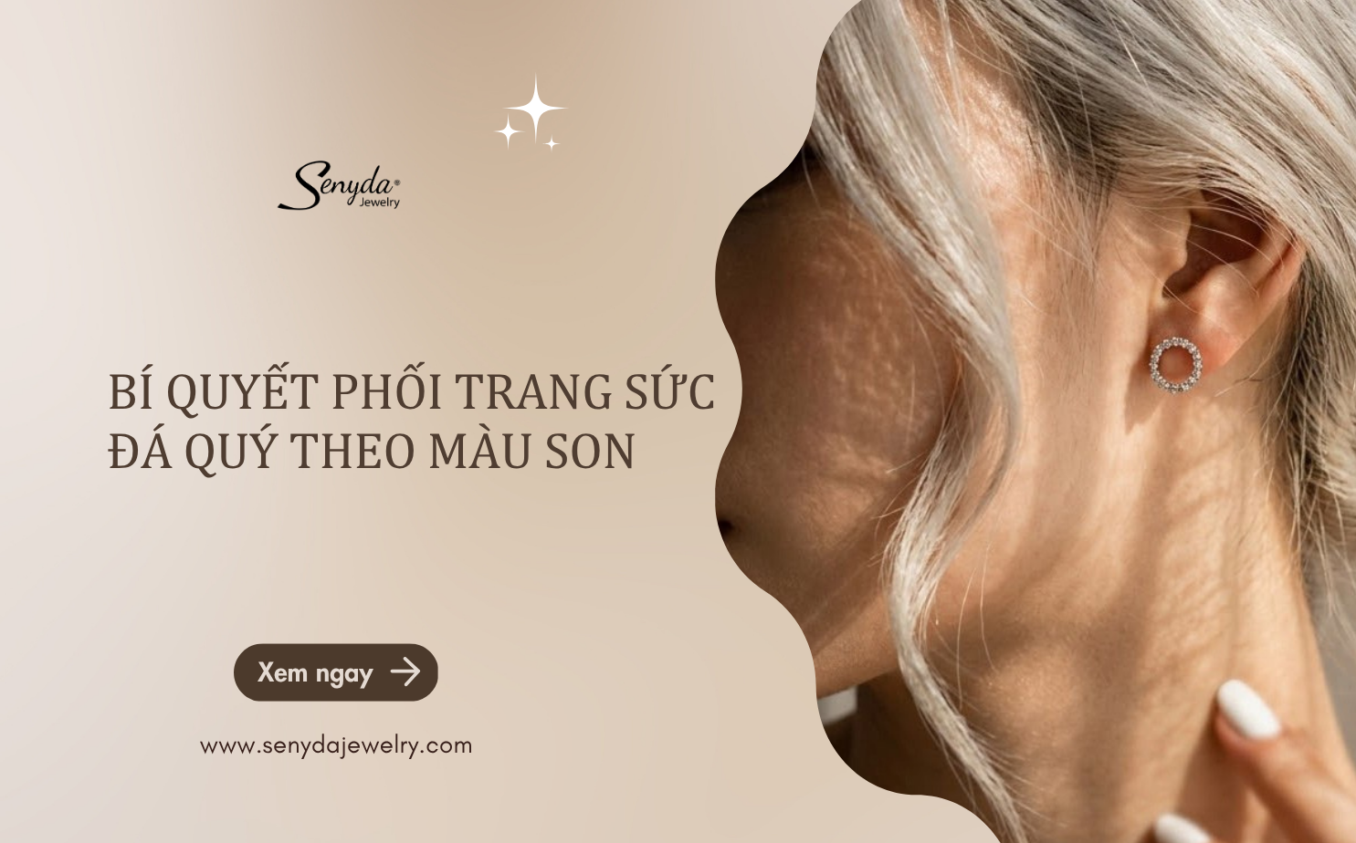 phối trang sức đá quý theo màu son