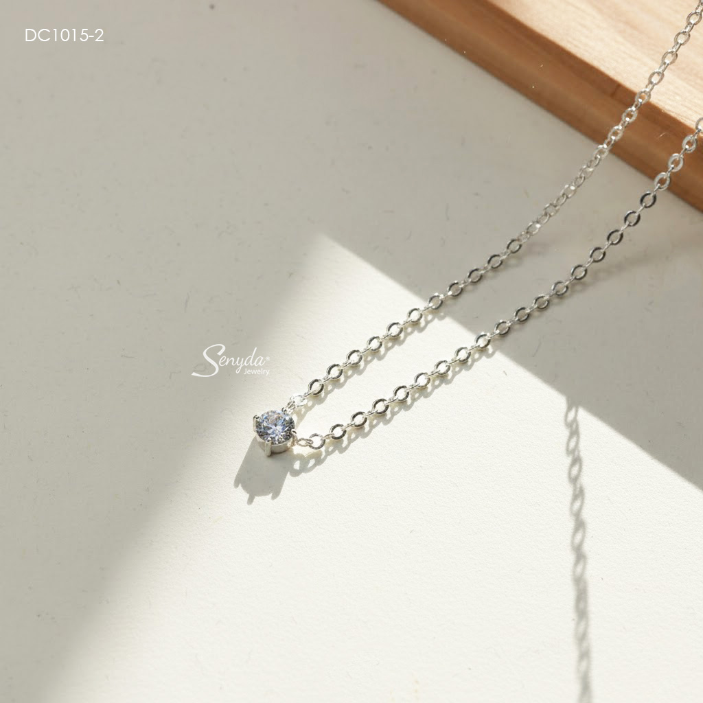 DC1015 Dây chuyền bạc Ý Senyda mặt nụ đá 3mm