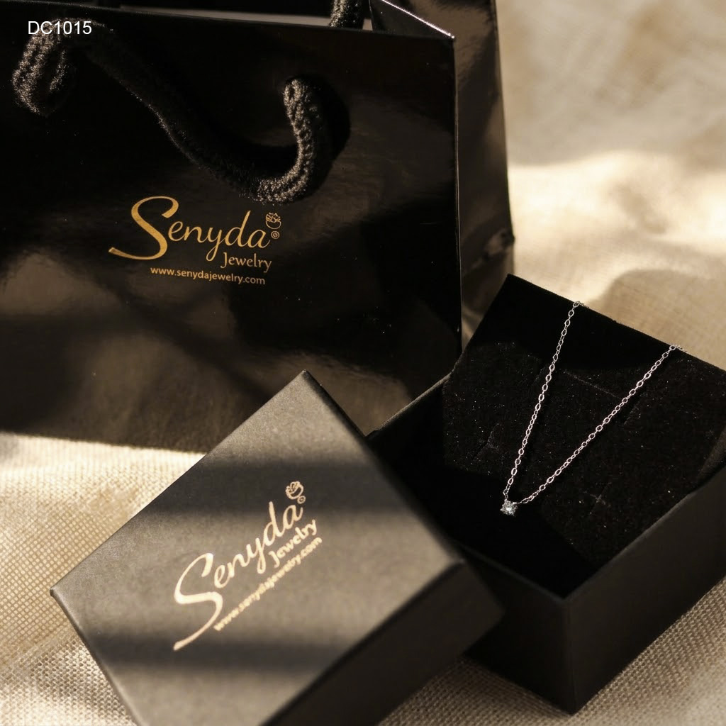 DC1015 Dây chuyền bạc Ý Senyda mặt nụ đá 3mm