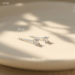 BTV582 Bông tai vàng Senyda nụ đá vuông 2,5mm
