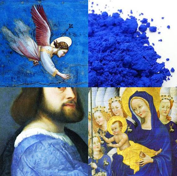 Ultramarine xa xỉ trên tấm áo choàng của Đức Mẹ Maria.