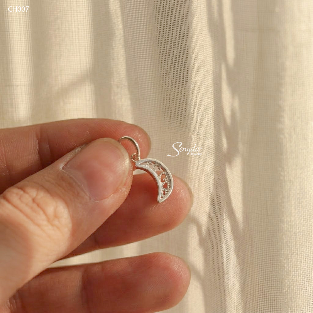 Charm Bạc Senyda mặt trăng treo