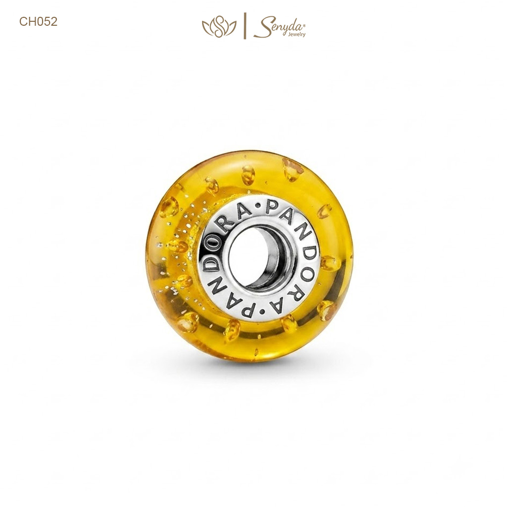 Charm Bạc thủy tinh Murano giọt mưa nụ đá xỏ