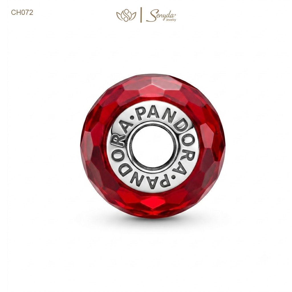 Charm Bạc thủy tinh Murano cắt giác xỏ