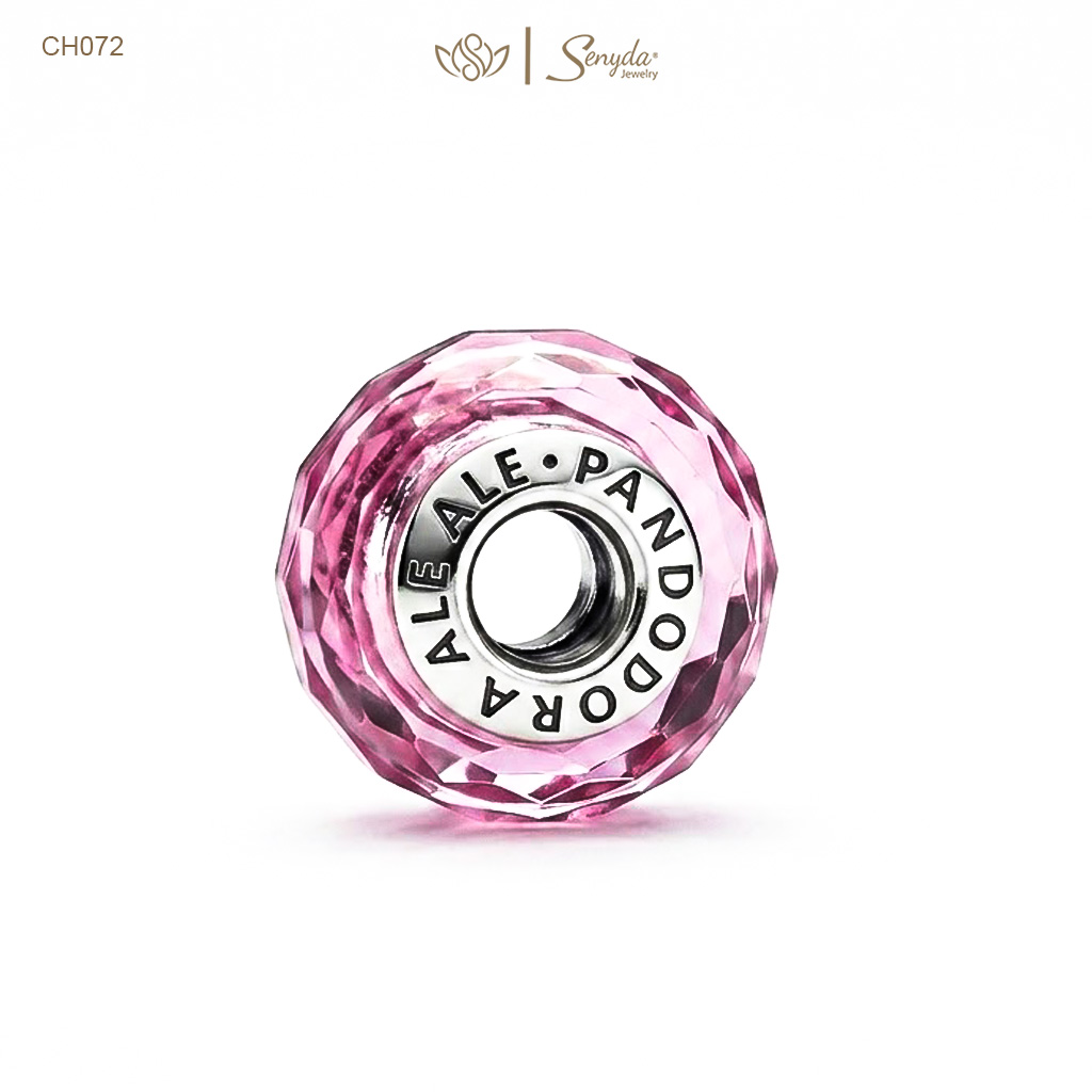 Charm Bạc thủy tinh Murano cắt giác xỏ