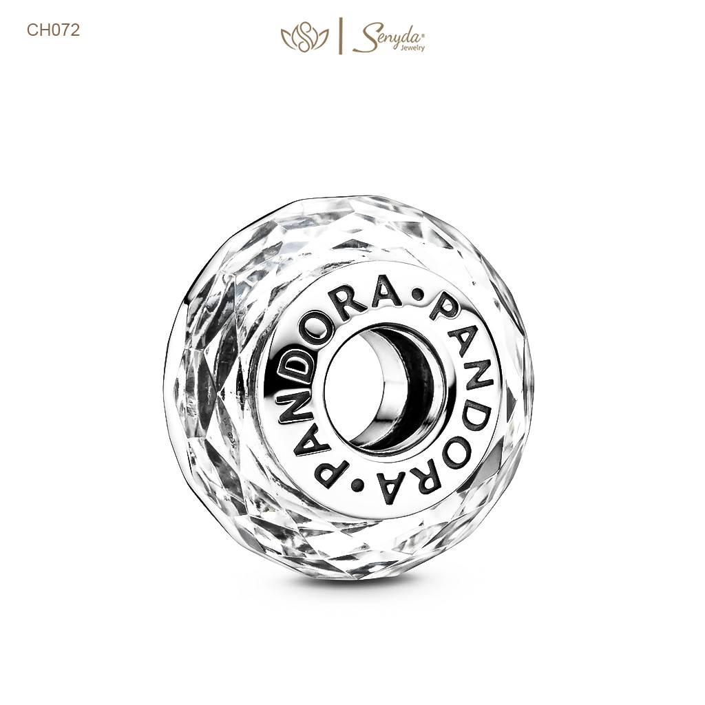 Charm Bạc thủy tinh Murano cắt giác xỏ