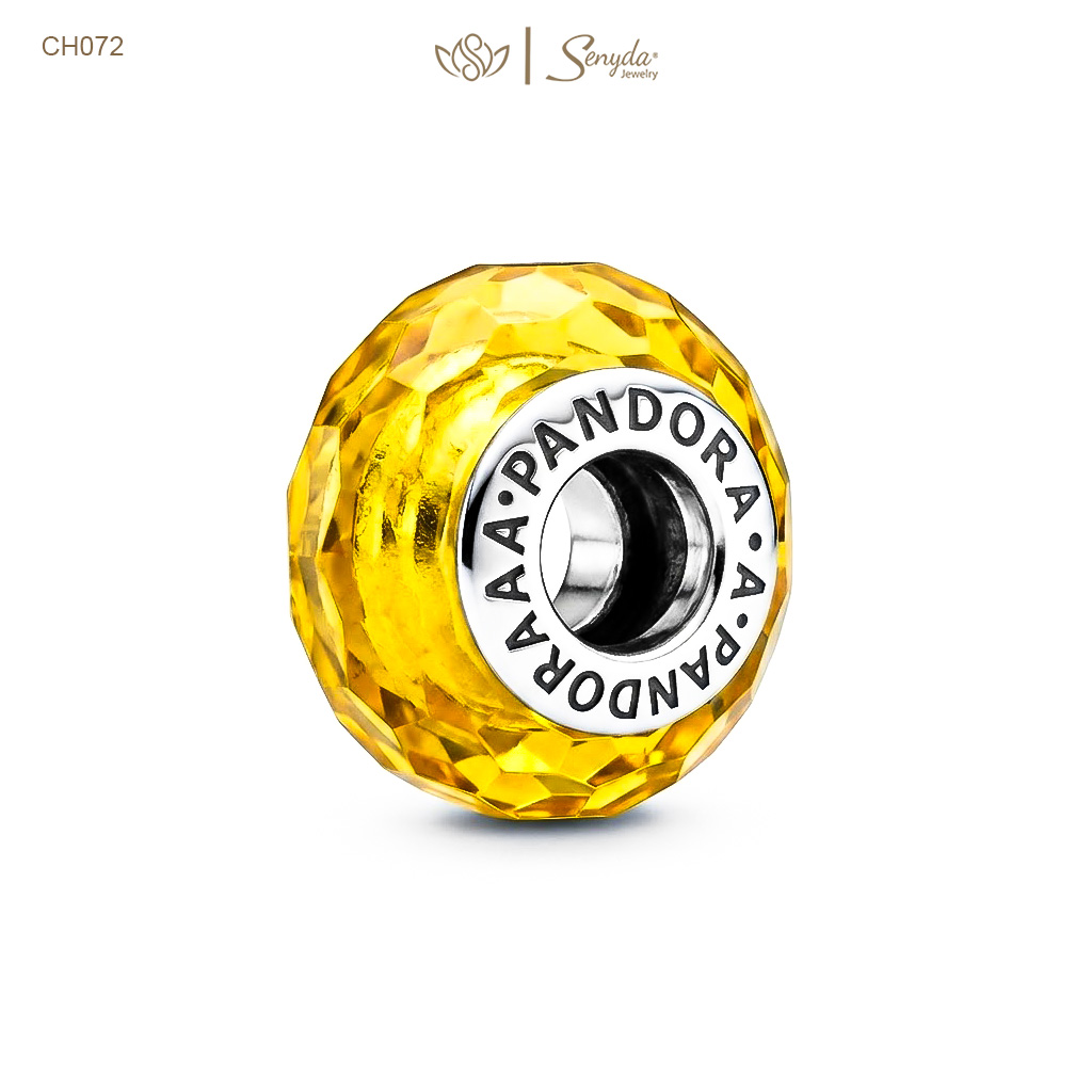 Charm Bạc thủy tinh Murano cắt giác xỏ