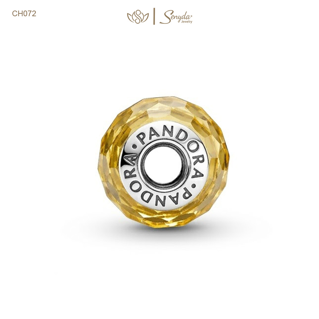 Charm Bạc thủy tinh Murano cắt giác xỏ