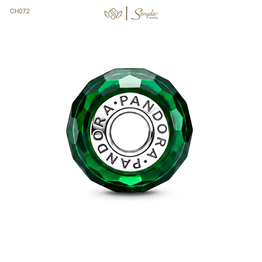 Charm Bạc thủy tinh Murano cắt giác xỏ