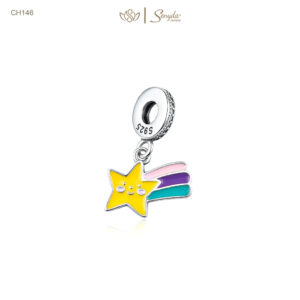 Charm Bạc Senyda sao băng nhiều màu treo