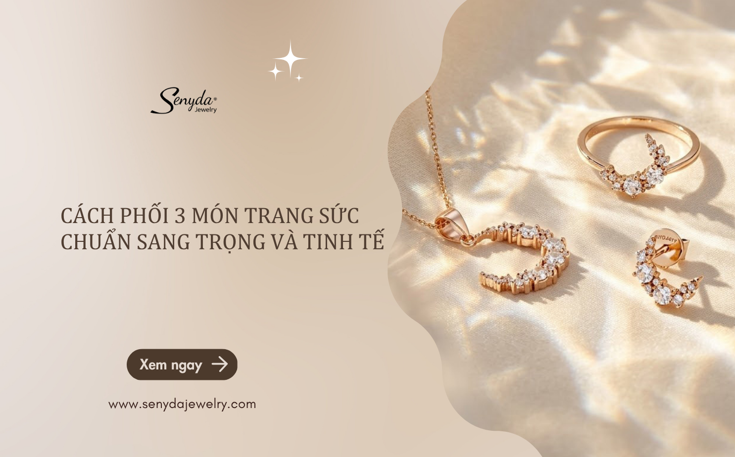 cách phối 3 món trang sức