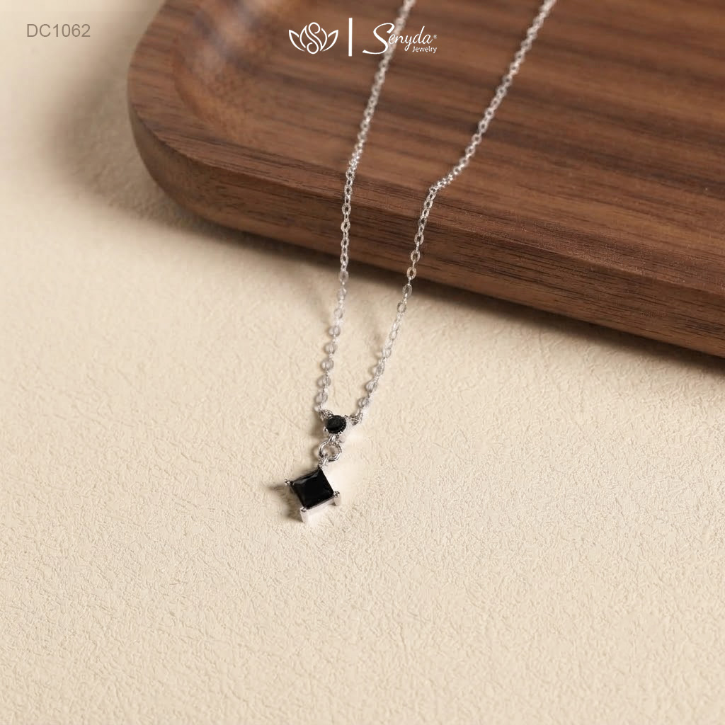 DC1062 Dây chuyền bạc Ý Senyda nụ đá nhỏ treo nụ đá vuông 4mm