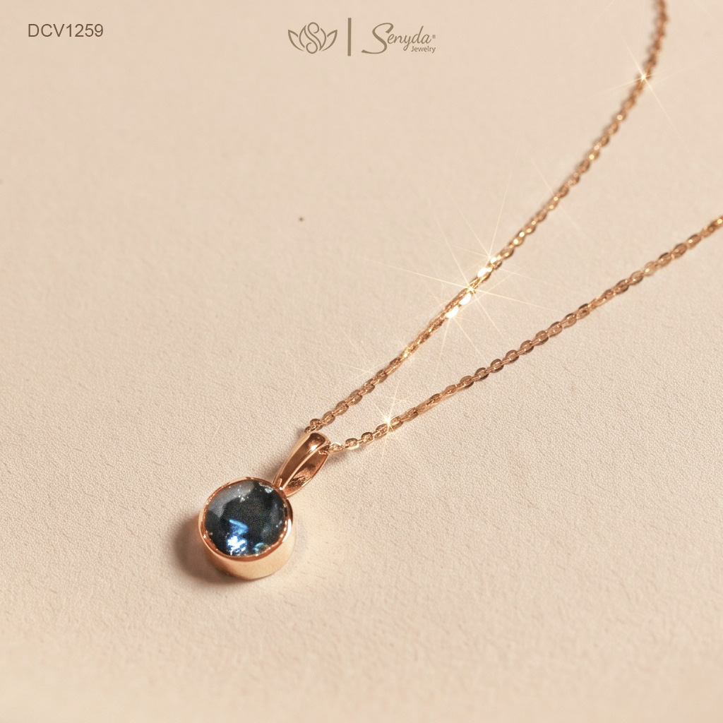 DCV1259 Dây chuyền vàng Senyda bọc mặt đá Zircon