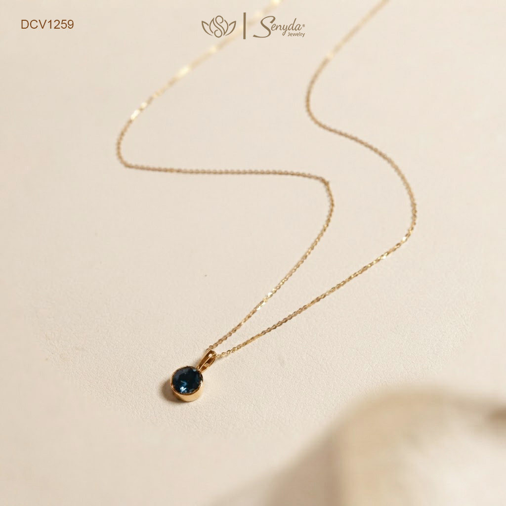 DCV1259 Dây chuyền vàng Senyda bọc mặt đá Zircon