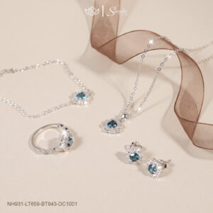 Bộ trang sức bạc Lam Hải Ngân Hoa – Senyda Jewelry