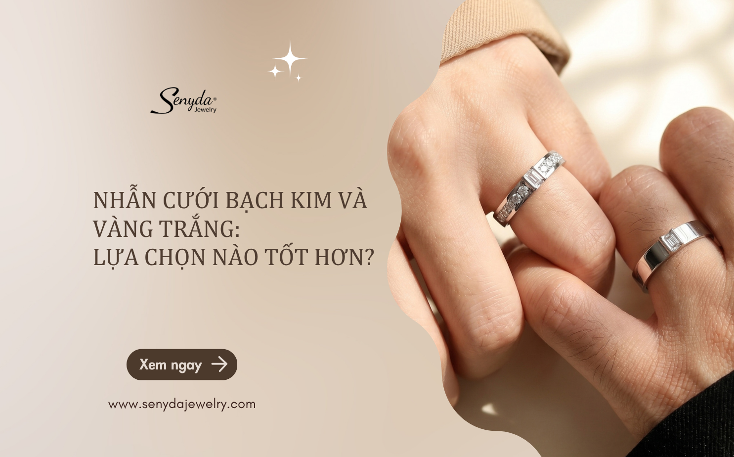 Nhẫn cưới bạch kim và vàng trắng