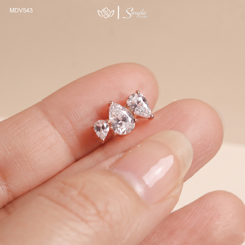 MDV543 Dây chuyền vàng Senyda mặt custom giọt nước xỏ